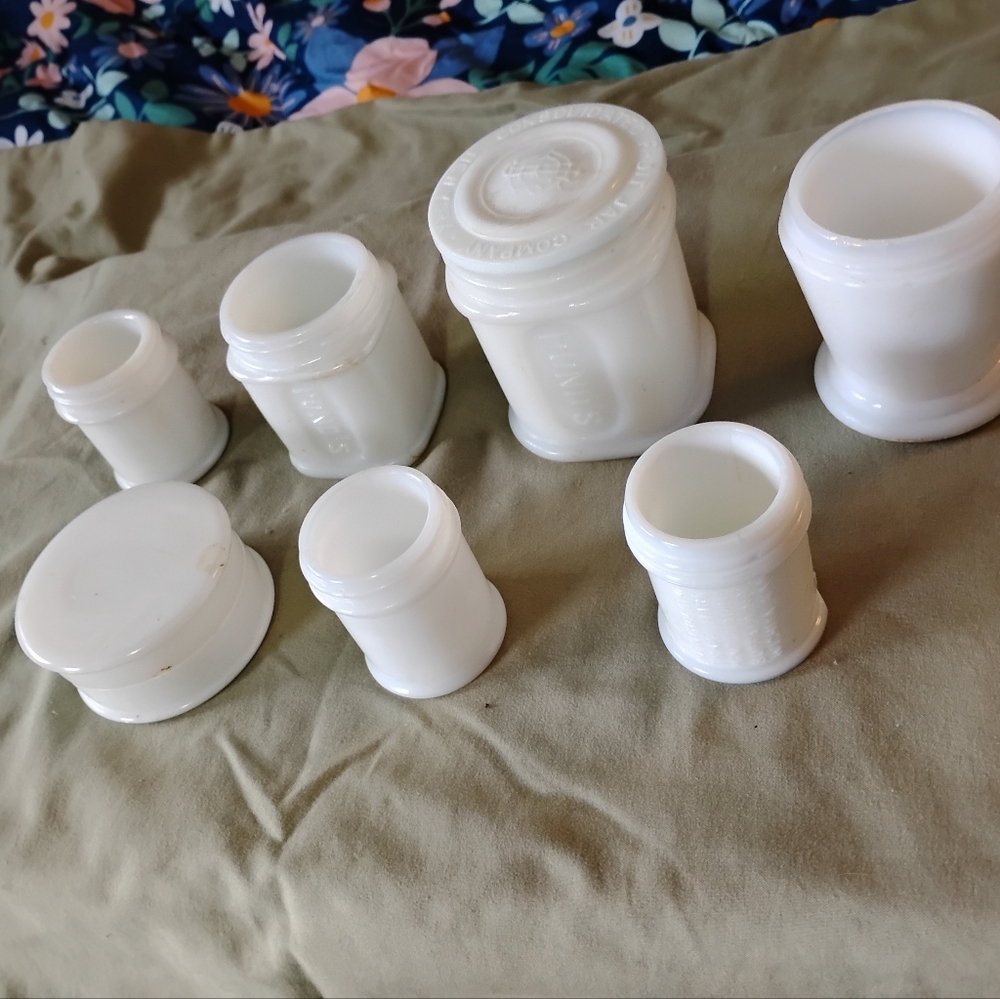 White vintage ceramic jars